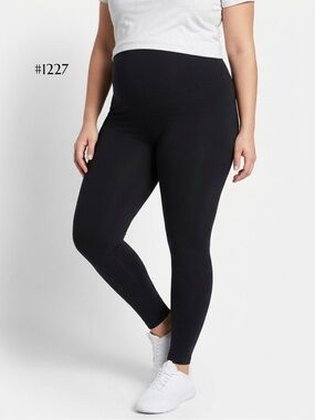 Plus High-Waist Black Maternity Leggings